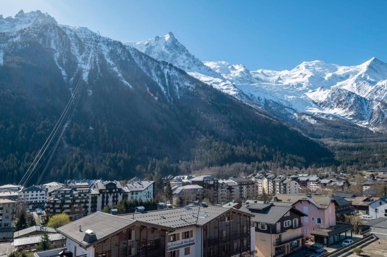 Modern Studio With Mont Blanc View And Pool Шамони Екстериор снимка